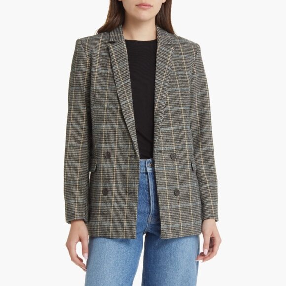 NEW Rails Cody Houndstooth Check Double Breasted Blazer SIZE XL#2620* - Picture 1 of 13